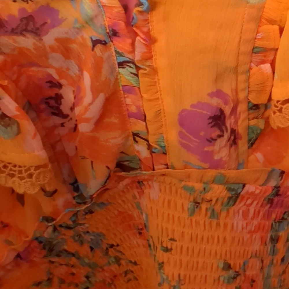 Jessica Simpson Lilianna floral print smocked tie back